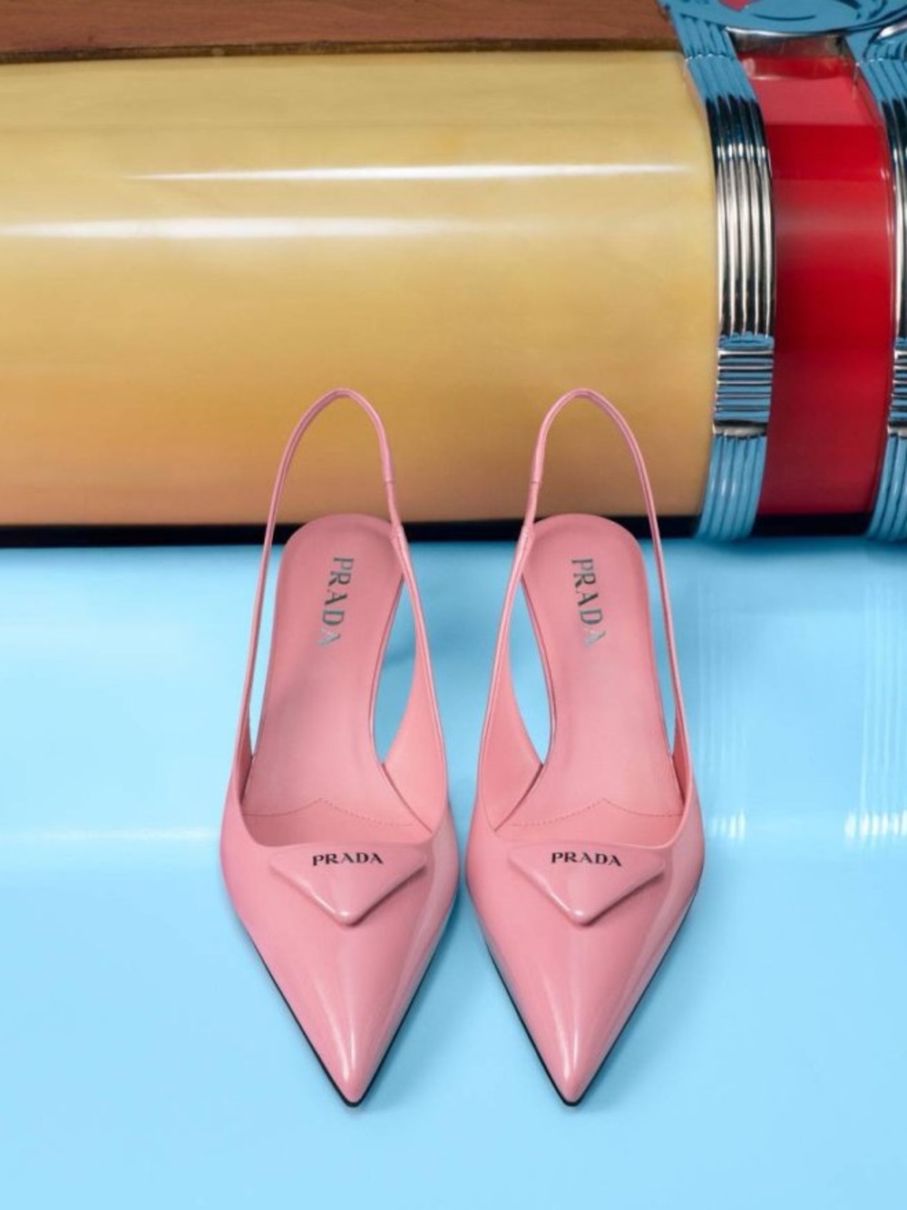 Prada 75mm brushed leather slingback pumps $1,270 39 - Picture 2 of 13